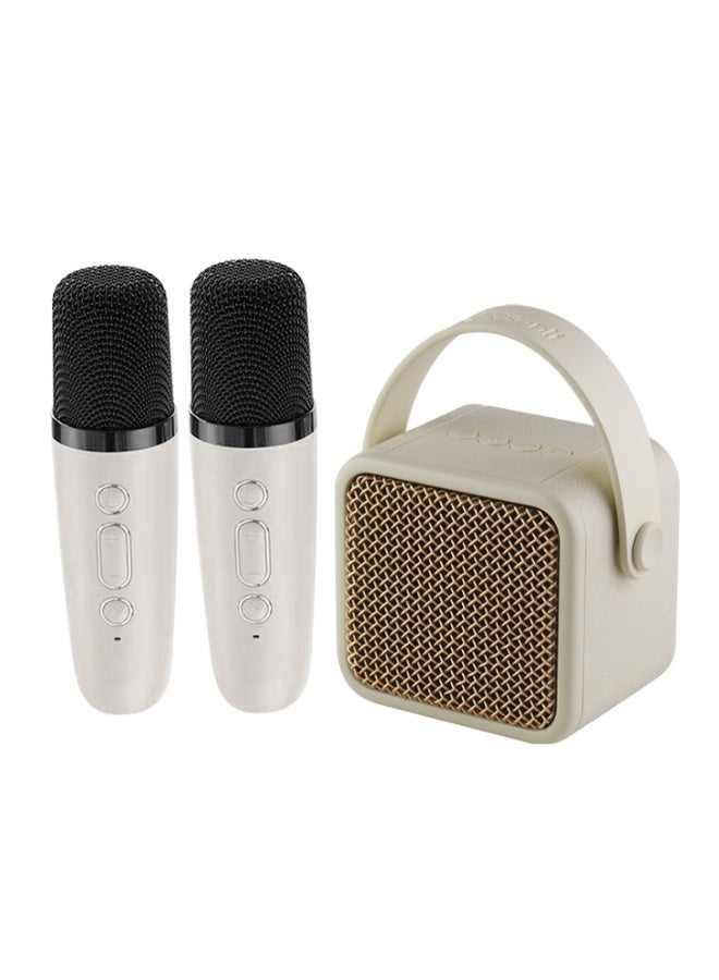 Kisonli G23 Mini KTV Portable Bluetooth Speaker with 2 Wireless Microphones, 5W Sound Output, Family Karaoke System - White - Image 3