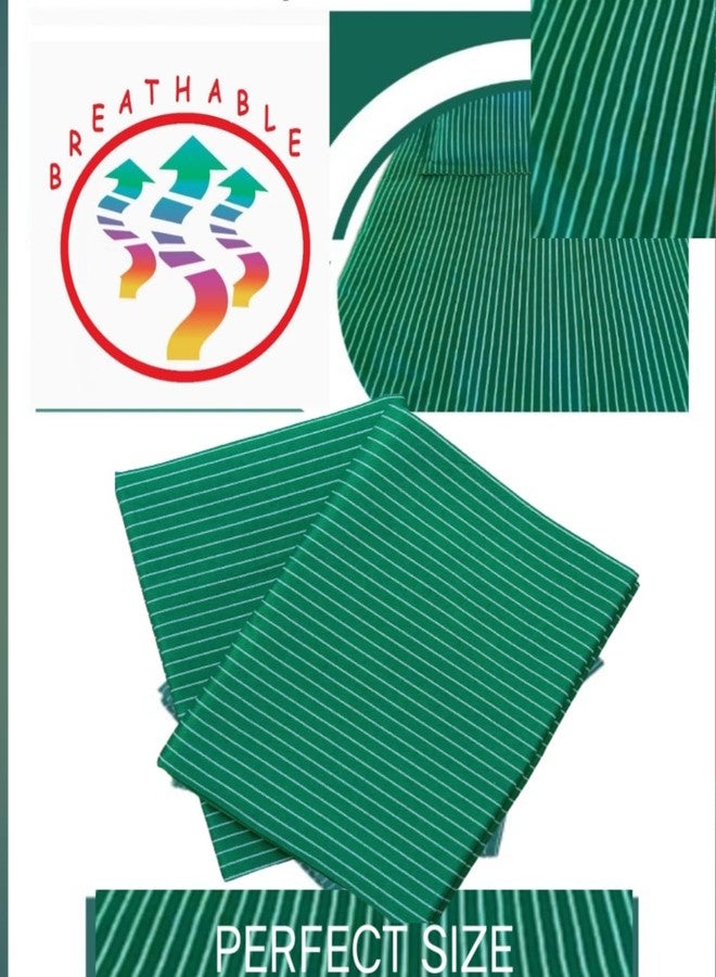Ten Tex 1set Hospital Bed Sheet Pillow Cover -Size, 60"x 90", 18"x 27", Cotton, Green - Image 2