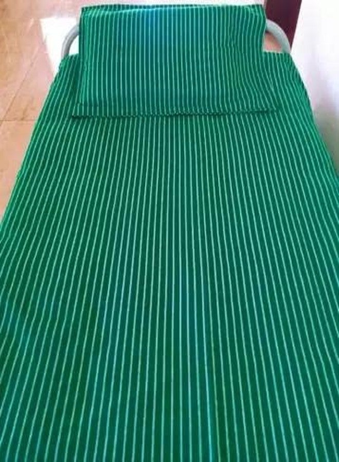 Ten Tex 1set Hospital Bed Sheet Pillow Cover -Size, 60"x 90", 18"x 27", Cotton, Green - Image 5