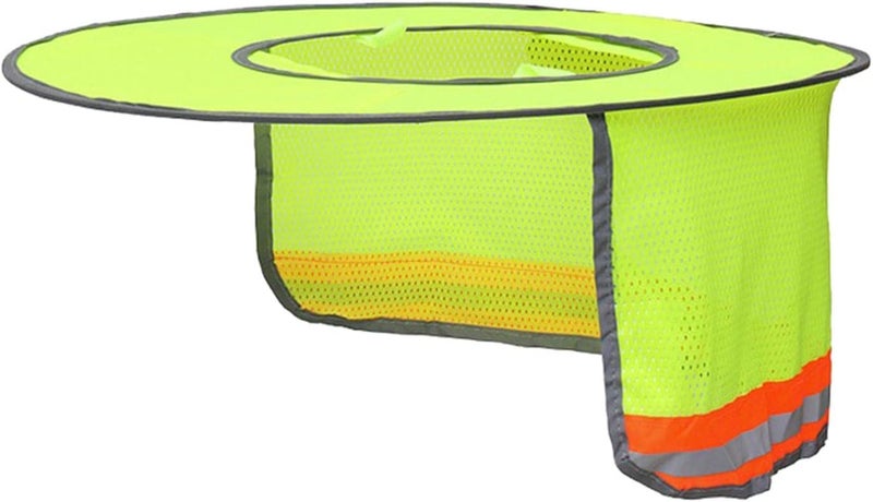 كلاراكو واقي شمس كامل الحافة للخوذة الصلبة، واقي للرقبة، حماية من أشعة الشمس للرقبة لخوذة السلامة، لون أصفر فلورسنت - Image 1