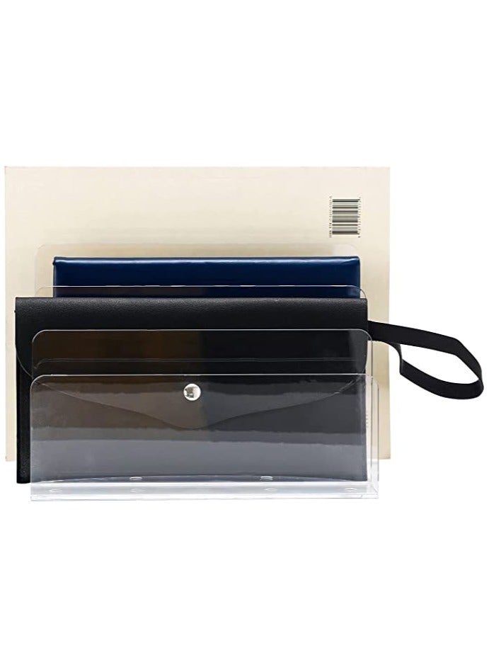 SMARTPOINTS File Organizer for Desk Mail Organizer Countertop 4-Section File Holder for Home Office Book Organizer Acrylic Desk Organizer for Letter Document Notebook Binder Purse Palette Clear - Image 3