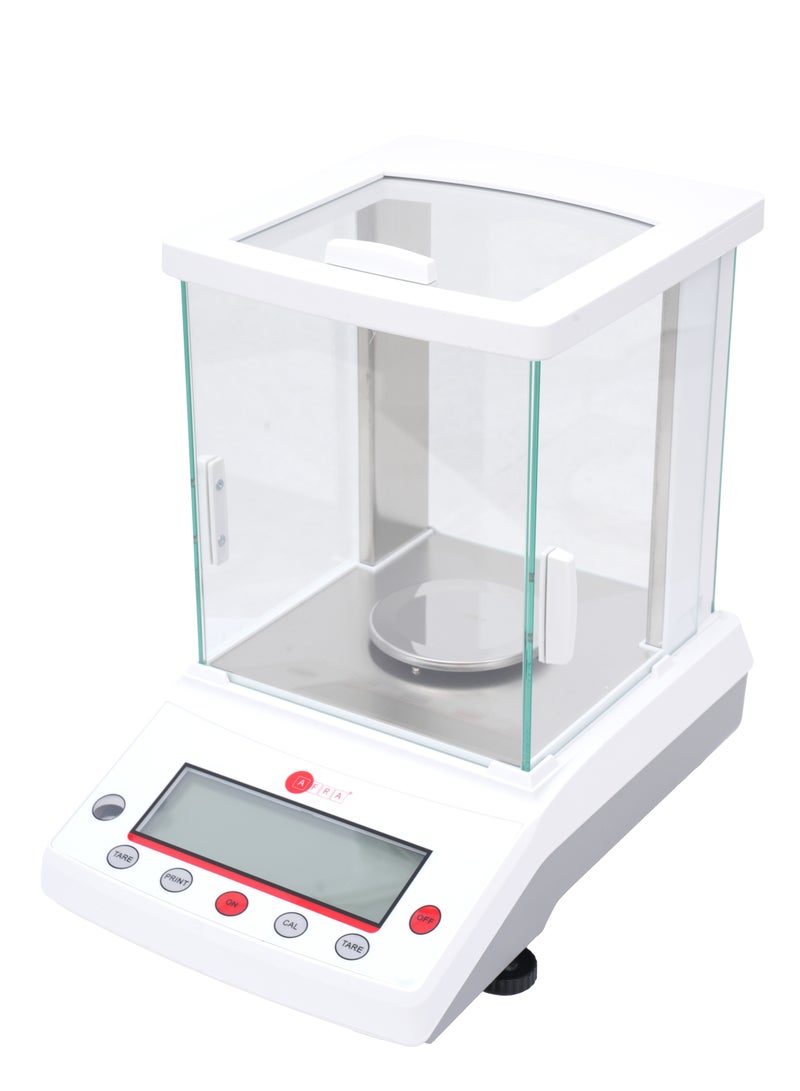 عفرا ميزان تحليلي AFQS-220001EM - ميزان مختبري رقمي عالي الدقة بسعة 200 جرام، بدقة 0.001 جرام مع زجاج أمامي مضاد للكهرباء الساكنة، ومستشعر كهرومغناطيسي، ومعايرة خارجية وبطارية قابلة لإعادة الشحن - Image 1