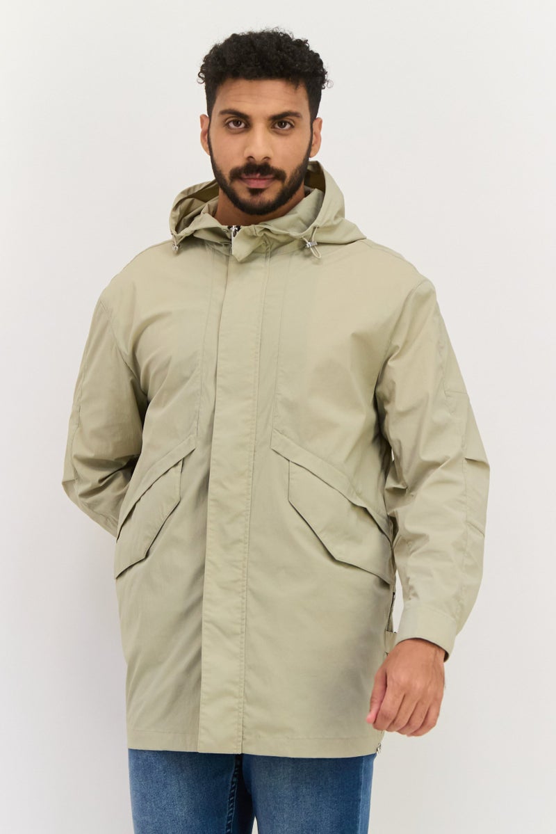 Selected Homme Men Solid Long Sleeve Soft Shell Jacket, Stone Grey - Image 1