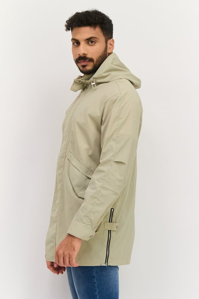 Selected Homme Men Solid Long Sleeve Soft Shell Jacket, Stone Grey - Image 3