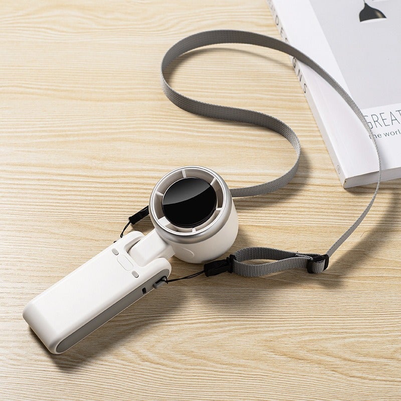 مروحة يدوية توربو N607 مع شاشة رقمية، قابلة للشحن عبر USB، قابلة للطي، 5 سرعات - Image 3