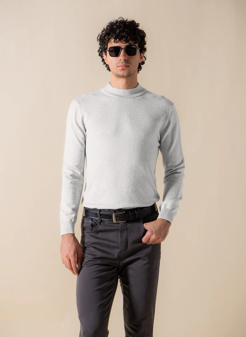 SHAPES FINE KNIT MOCK-NECK SWEATER