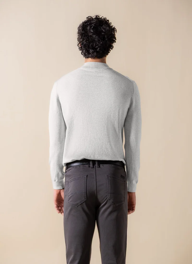 SHAPES FINE KNIT MOCK-NECK SWEATER