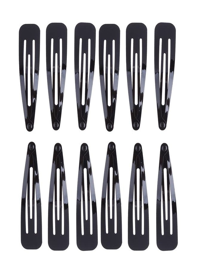 Evrysdi Metal Snap Hair Clips No Slip Hair Barrettes Long Hair Side Clip for Girls Women Hair Accessories Black_Color (6 Pair of Set) - Image 1