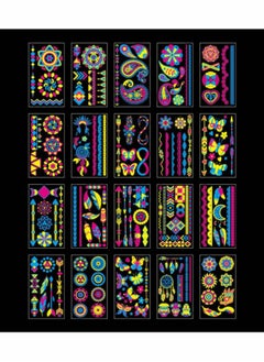 Excefore 20Sheet Glow in The Dark Temporary Tattoos 160+Styles Fluorescence UV Neon Body Face Fake Waterproof Tattoo Stickers for Women Men, Rave Festival Accessory Party Supplies  - Image 5