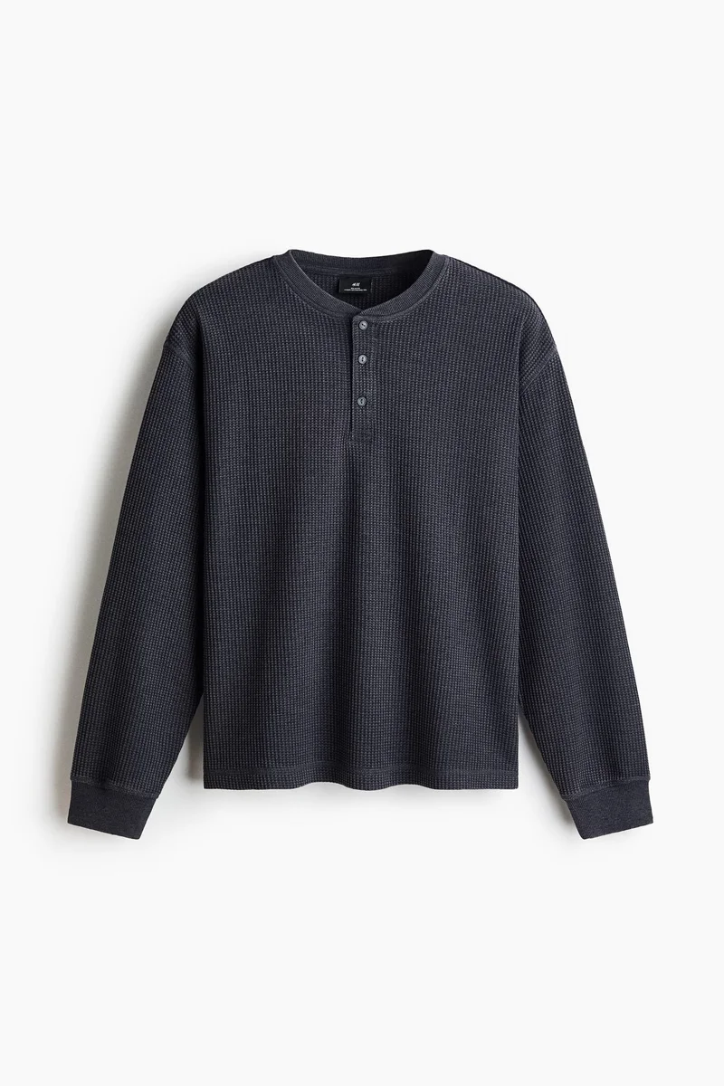 H&M Regular Fit Waffled henley top