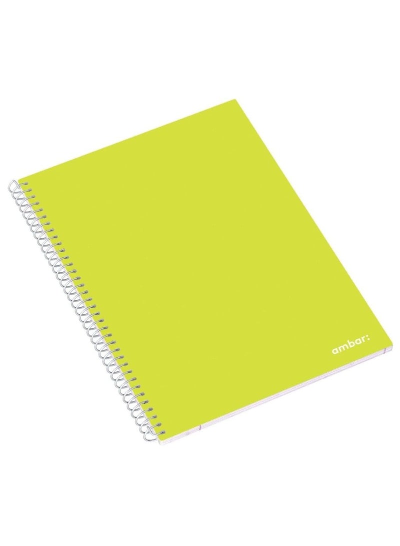 1-Piece A4 Size Single Lined Spiral Notebook Assorted Light Green