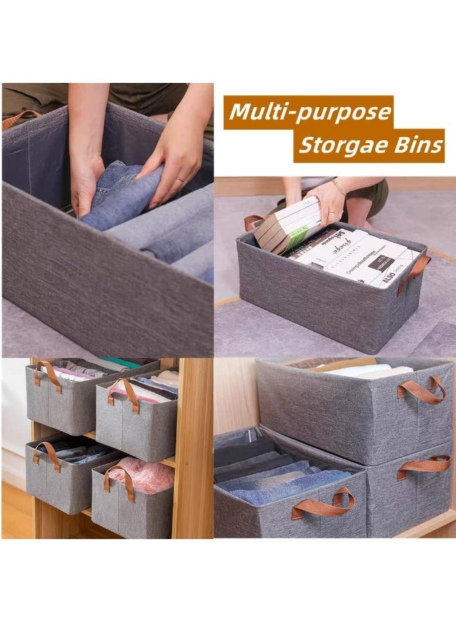 Pack of 3 Large Capacity Storage Bins Closet Organizer System, Sturdy Foldable Storage Boxes for Organizing Clothing, Sheets, Toys, Books - Shelf Organizer Shelves Basket Storage Bin - Image 1
