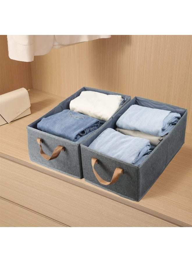 Pack of 3 Large Capacity Storage Bins Closet Organizer System, Sturdy Foldable Storage Boxes for Organizing Clothing, Sheets, Toys, Books - Shelf Organizer Shelves Basket Storage Bin - Image 3