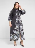 Khizana black with blue floral print