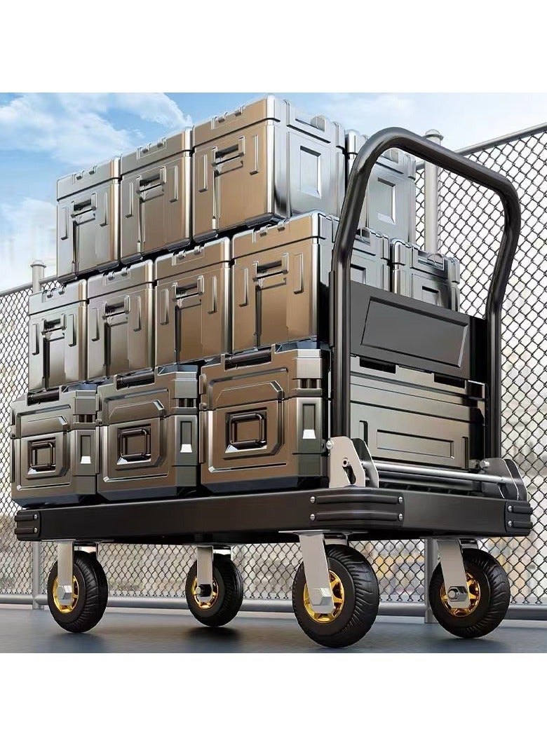 Generic Trolley,Foldable Portable Multifunction Folding Shopping Cart,Flatbed,Small Car Heavy Steel Handcart  - Image 4
