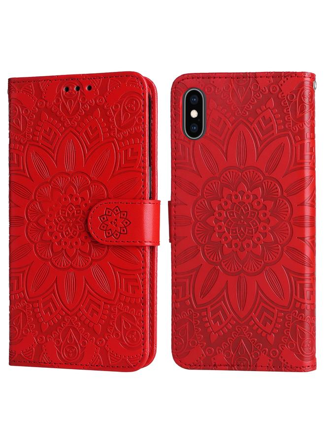 S-TOP Case For iPhone XS Max Embossed Sunflower Leather Phone Case - Image 2