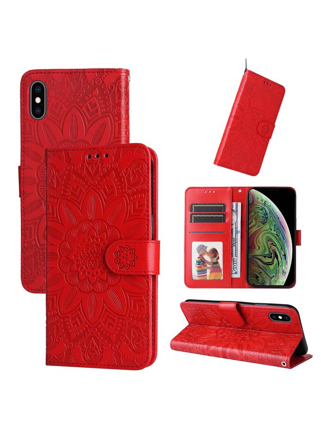 S-TOP Case For iPhone XS Max Embossed Sunflower Leather Phone Case - Image 1