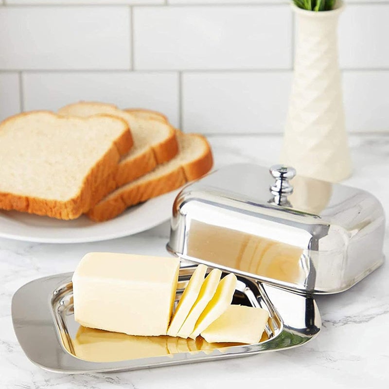 Stainless Steel Butter Dish with Lid Kitchen Butter Holder for Countertop and Refrigerator Storage - Image 4