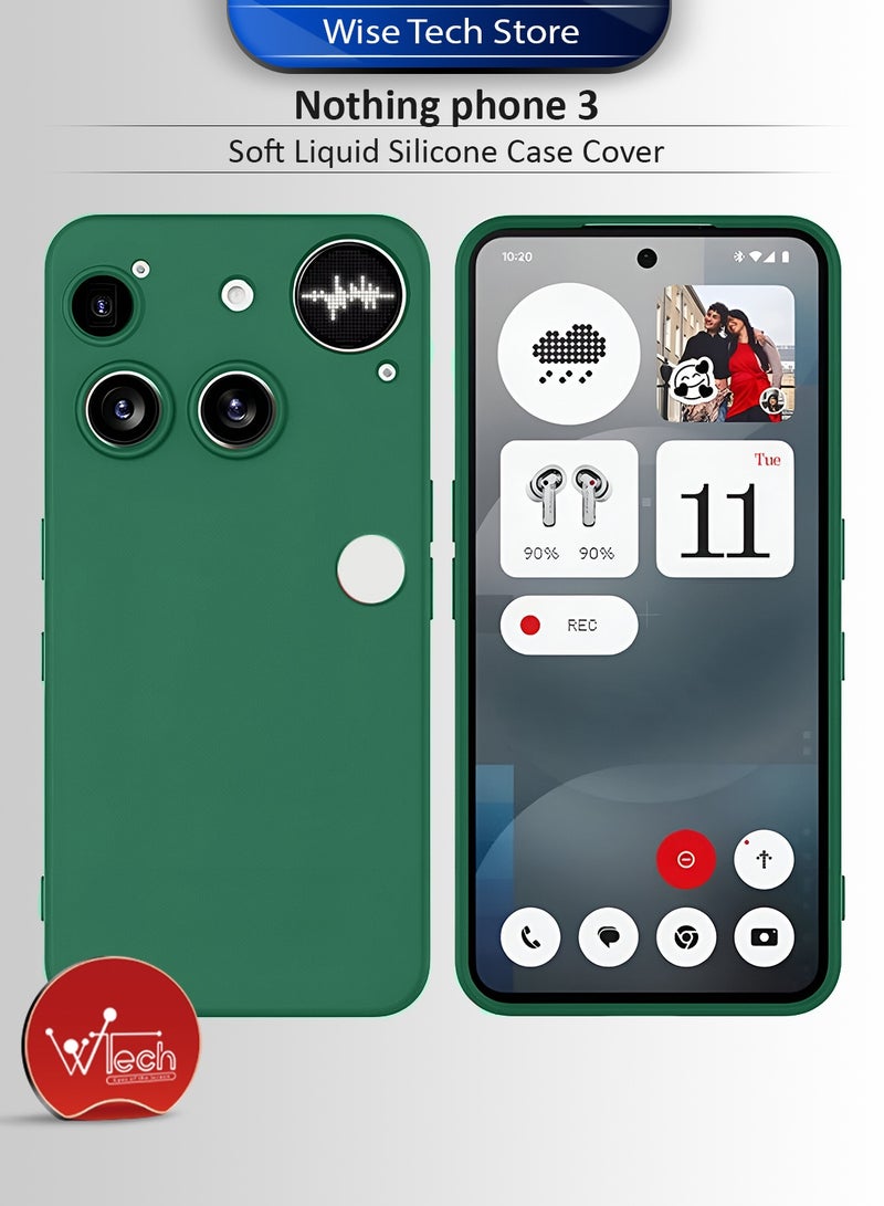 دبليو تيك غطاء سيليكون ناعم لهاتف Nothing Phone (3) 5G 2025 (MCRPSN) - أخضر داكن - Image 1