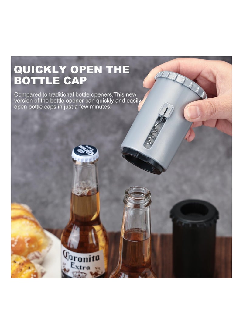 SYOSI 2PCS 3-in-1 Automatic Wine and Beer Bottle Opener Set, Multipurpose Automatic Bottle Opener Automatic Wine Bottle Opener Effortless Wine and Beer Bottle Opening Set No Damage Quick to Open Bottle Cap  - Image 5