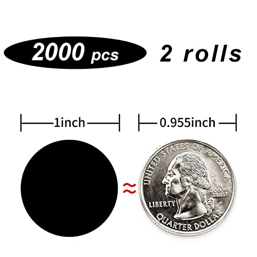 STARLIBOO Black Circle Stickers 2000Pcs Dot Stickers, 1 Inch Round Write Coding Labels Can Writing for Family, Office, Student Classroom - Image 2