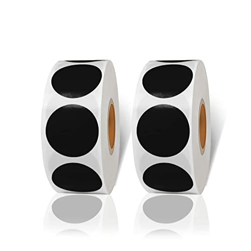 STARLIBOO Black Circle Stickers 2000Pcs Dot Stickers, 1 Inch Round Write Coding Labels Can Writing for Family, Office, Student Classroom - Image 1