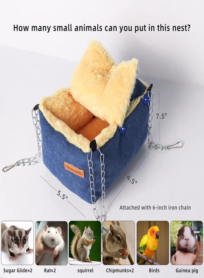 HardcorePet Hamster Hammock, Rat Toys and Accessories for Cage Dwarf Hamsters House Pet Beds, Small Pet Hammock Syrian Hideout, Fancy Rat Stuff Cage Accessories for Gerbils and Chipmunks (Blue) - Image 3