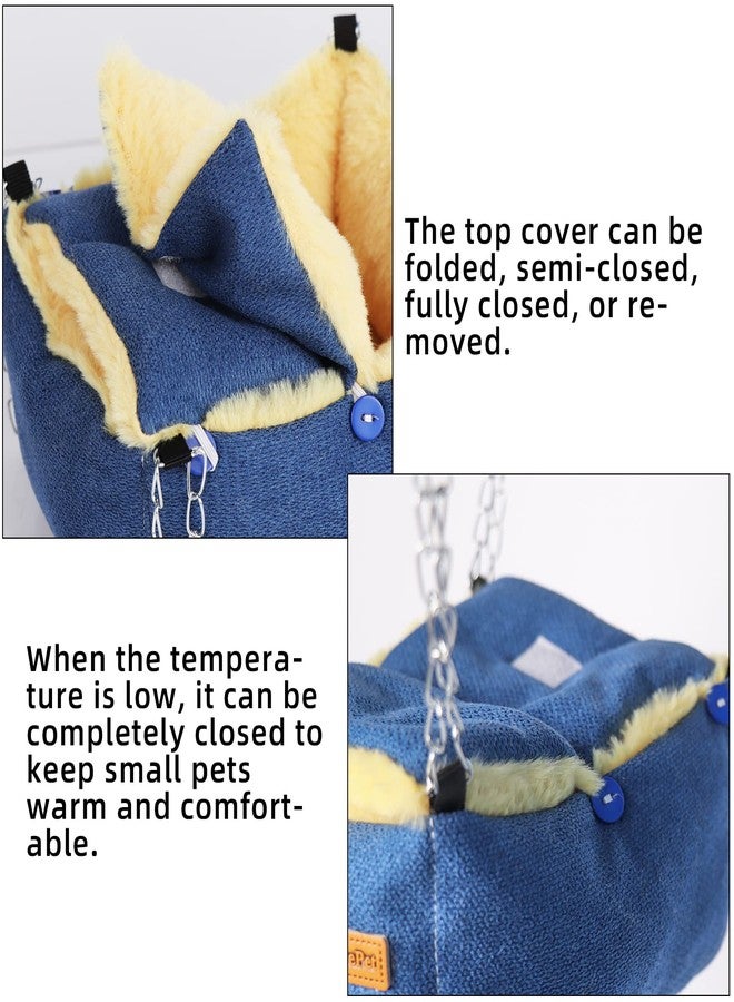 HardcorePet Hamster Hammock, Rat Toys and Accessories for Cage Dwarf Hamsters House Pet Beds, Small Pet Hammock Syrian Hideout, Fancy Rat Stuff Cage Accessories for Gerbils and Chipmunks (Blue) - Image 4