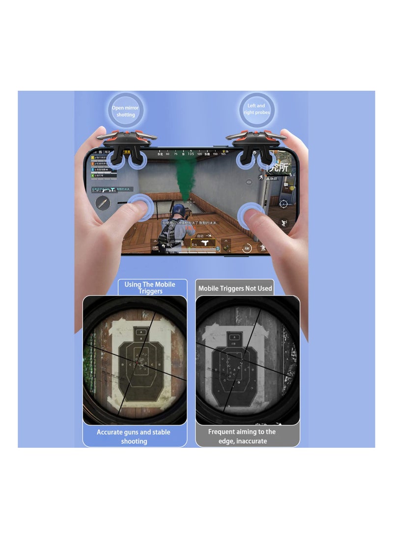 Generic - Mobile Game Triggers, Joystick Aim & Fire Button for iPhone and Android, 6-Finger Operation, Sensitive Shooting, Compatible with PUBG, Fortnite, Call of Duty, and More (Brown, 2 Pack) - Image 1