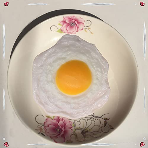 Cooplay 3pcs Fake Pan Fried Eggs Funny Realistic Artificial Funny Novelty Squeeze Tricky Prank Props Gags Joke Toys Stress Relief Anxiety for Adult Halloween Christmas Party - Image 5