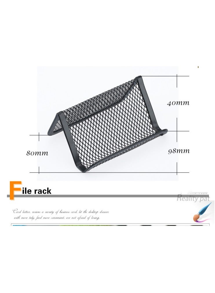 SYOSI Card Holders, Metal Mesh Business Card Holder, Card Holder for Desk, Card Holder for Business Cards, Desk Card Holder, Business Card Stand, Business Card Display, for Office (6 Pack Black)  - Image 2