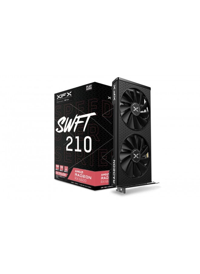 XFX XFX Speedster SWFT 210 Radeon RX 6600 CORE Gaming Graphics Card with 8GB GDDR6 HDMI 3xDP, AMD RDNA 2 RX-66XL8LFDQ  - Image 1