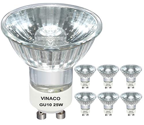 Vinaco GU10 Bulb 6 Pack, MR16 Halogen, Warm White 2800K, Dimmable For NP5 GU10 25W Bulb Candle Warmer, Track Light, Hood Bulbs - Image 1