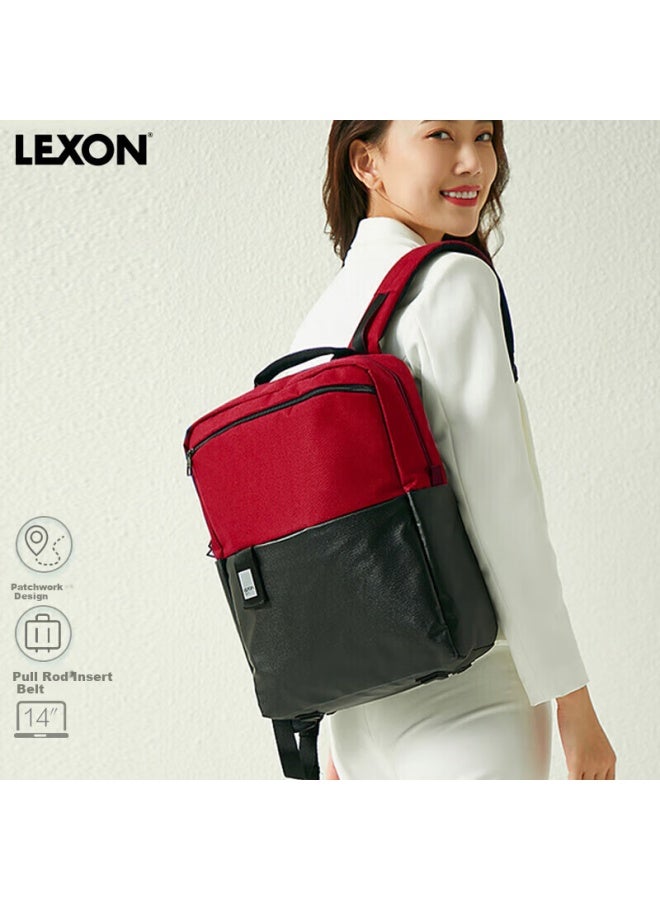 Lexon Men's Backpack, 14-inch Laptop Bag, Business Backpack, Travel Bag, Water-resistant Casual Schoolbag, Dark Red - Image 1