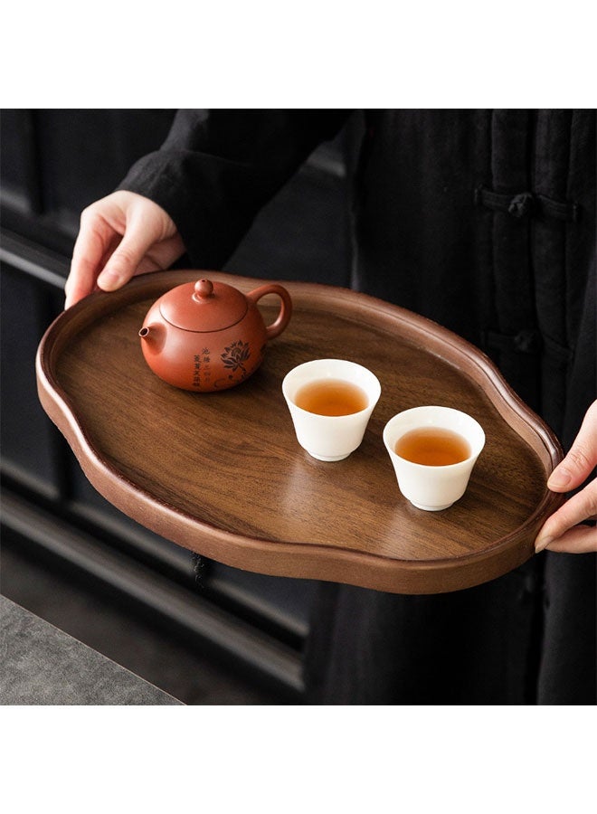 Bamboo Wood Tea Tray, Wooden Decorative Serving Tray, Tea Serving Tray, Coffee Set Tray, Snack and Afternoon Tea Saucer Tray, Food Storage Tray, Candlesticks Tray, Food Serving Platter, Coffee Utensils for Breakfast, Coffee, Tea, Dining Room, Office, Party, Table Centerpieces Decor - Image 2