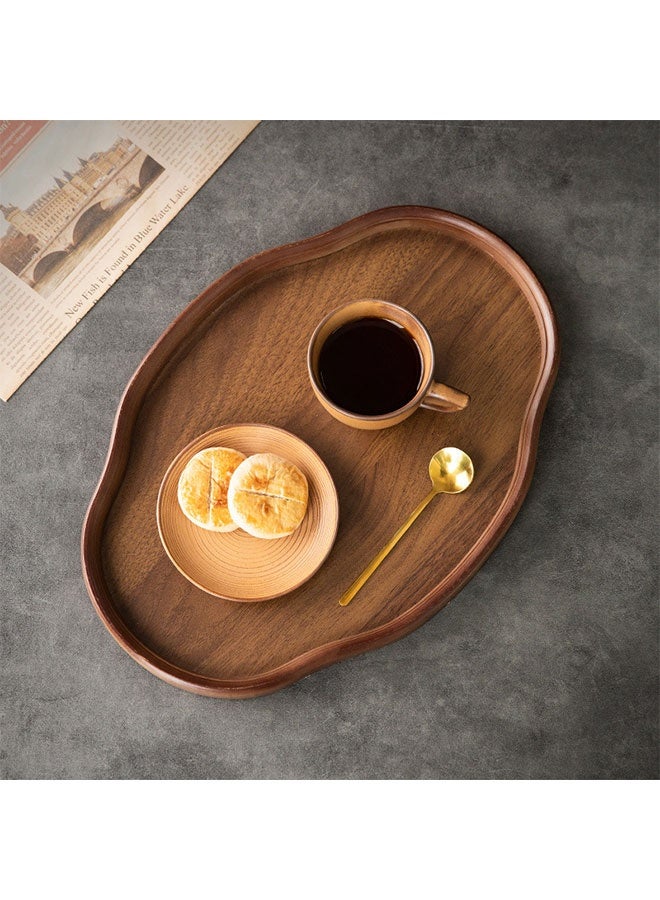 Bamboo Wood Tea Tray, Wooden Decorative Serving Tray, Tea Serving Tray, Coffee Set Tray, Snack and Afternoon Tea Saucer Tray, Food Storage Tray, Candlesticks Tray, Food Serving Platter, Coffee Utensils for Breakfast, Coffee, Tea, Dining Room, Office, Party, Table Centerpieces Decor - Image 3