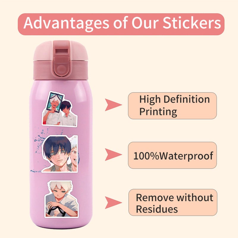MINRAIN 50PCS The Summer Hikaru Died Stickers,Water Bottle Stickers Waterproof Vinyl Decals, Movie Anime Stickers for Laptop, Phone, Journal, Skateboard, Guitar, Bike (f) - Image 4