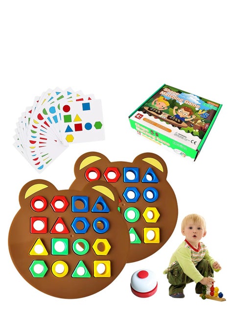 Shape Matching Game Color Shape Quick Matching Board Kids Learning Games Toys Sensory Educational Toy Parent-Child Interactive Battle Board Game