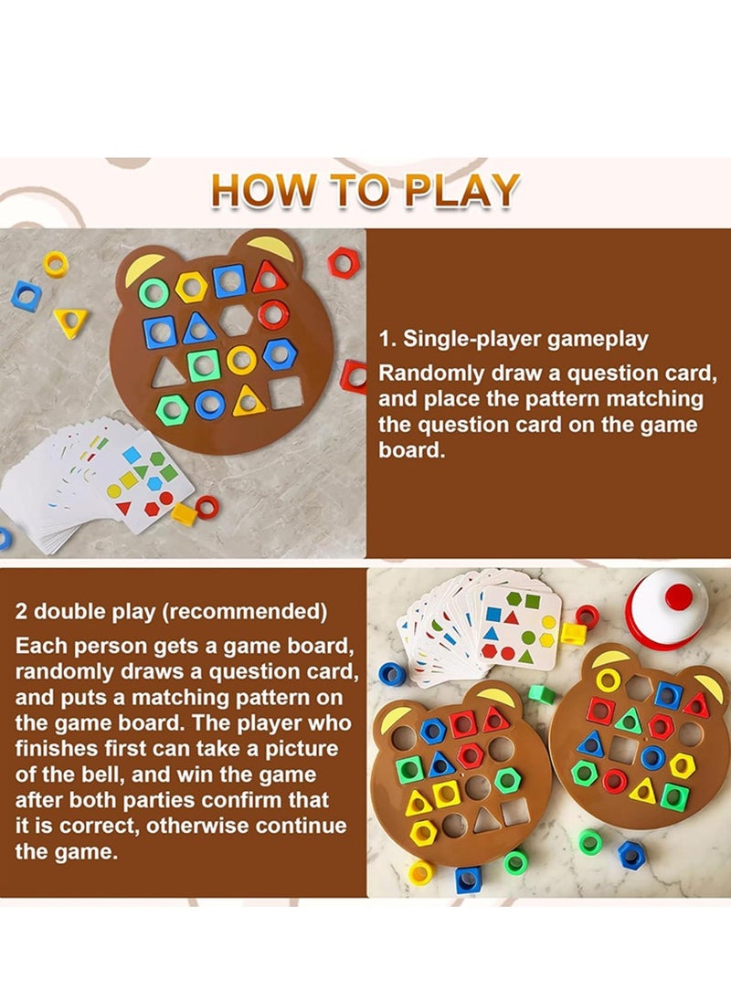 null - Shape Matching Game Color Shape Quick Matching Board Kids Learning Games Toys Sensory Educational Toy Parent-Child Interactive Battle Board Game - Image 1