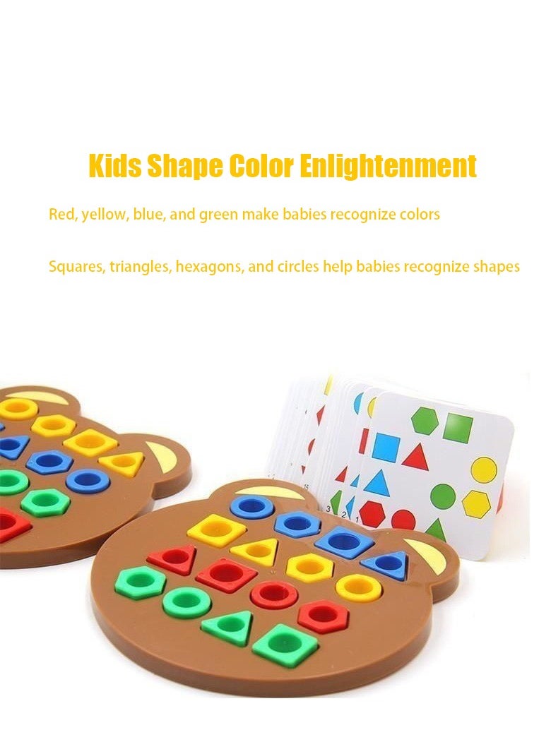 null - Shape Matching Game Color Shape Quick Matching Board Kids Learning Games Toys Sensory Educational Toy Parent-Child Interactive Battle Board Game - Image 1