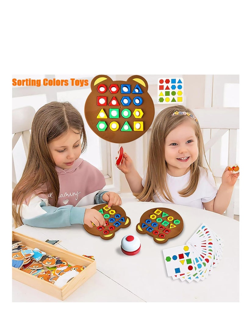 null - Shape Matching Game Color Shape Quick Matching Board Kids Learning Games Toys Sensory Educational Toy Parent-Child Interactive Battle Board Game - Image 1