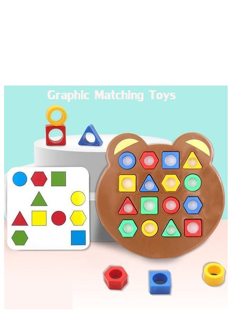 null - Shape Matching Game Color Shape Quick Matching Board Kids Learning Games Toys Sensory Educational Toy Parent-Child Interactive Battle Board Game - Image 1