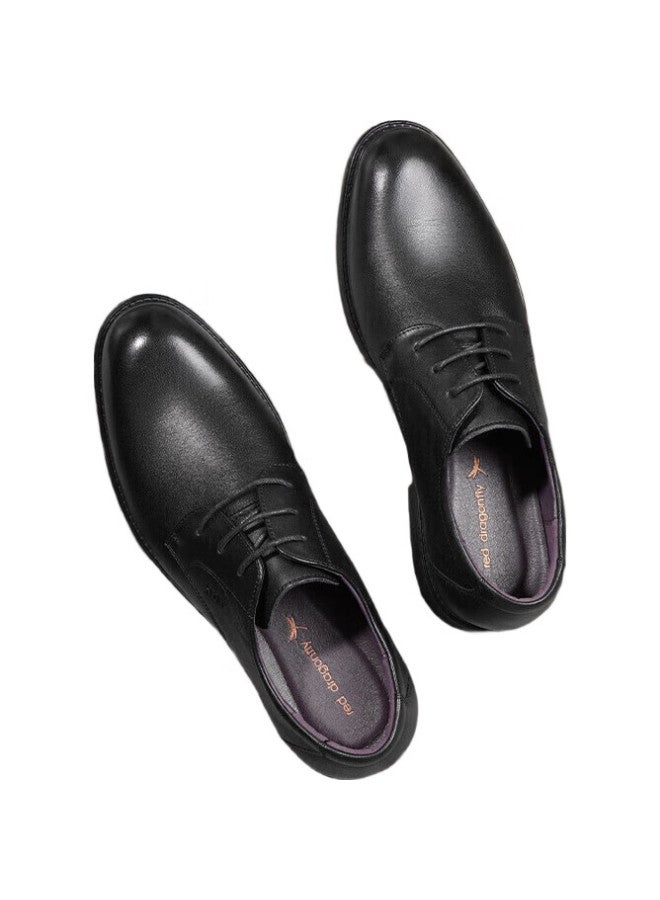 RED DRAGONFLY أحذية جلدية مريحة وعصرية للرجال من هونغتشينغتينغ، أحذية ديربي رسمية لحفلات الزفاف، Wta73761، سوداء، مقاس 38 - Image 1