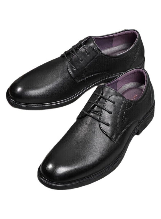 RED DRAGONFLY أحذية جلدية مريحة وعصرية للرجال من هونغتشينغتينغ، أحذية ديربي رسمية لحفلات الزفاف، Wta73761، سوداء، مقاس 38 - Image 3