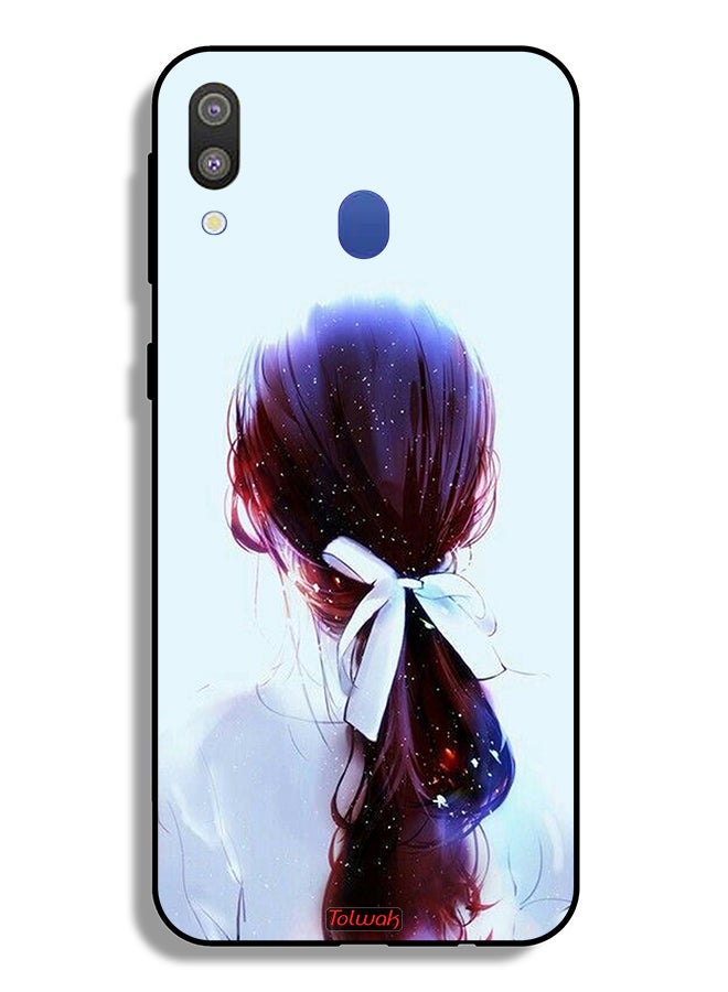 Tolwak Samsung Galaxy M20 Protective Case Cover Tie Hair With Hairband Girl Art - Image 2
