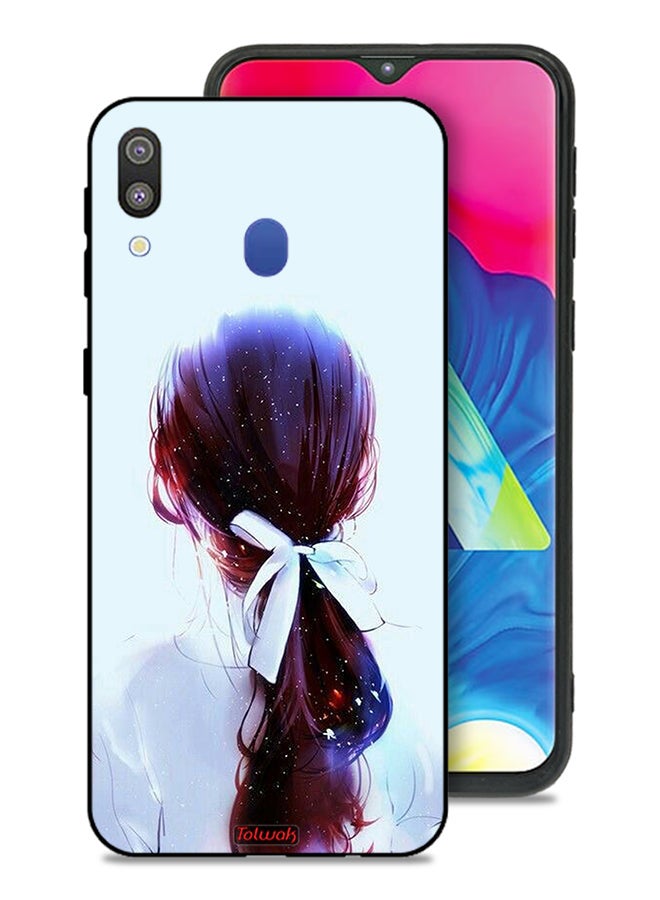 Tolwak Samsung Galaxy M20 Protective Case Cover Tie Hair With Hairband Girl Art - Image 1