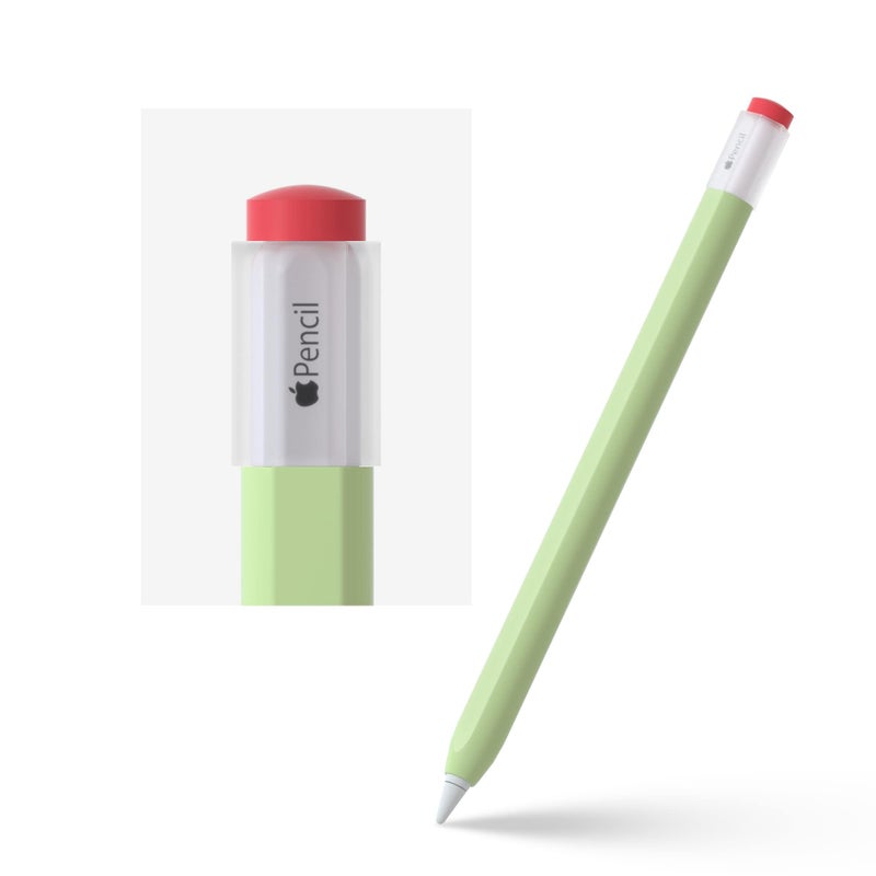 ELETIUO Silicone Case Compatible with Apple Pencil 2nd Generaion Cover,Protective Holder Grip Sleeve with Cap Accessories Compatible with iPad Pro 11 12.9 inch,Green - Image 1