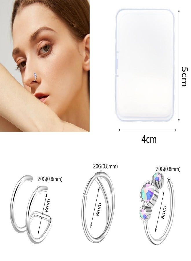 ONESING 30 Pcs 20G Nose Rings for Women Nose Rings Hoops L Shape Nose Studs Screw Stainless Steel Nose Piercings Jewelry Body Piercings Jewelry for Women Men - Image 3