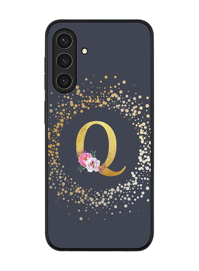 For Samsung Galaxy A17 / A17 4G Case,Slim fit Camera Protection, Shockproof Thin Phone cover  - Custom Monogram Floral - Q  (Grey )