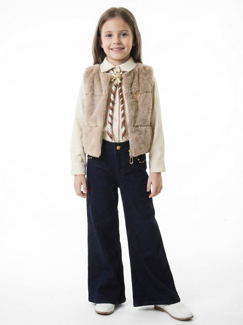 Hamada Tex Girls' three-piece clothing set for ages 7 to 14 years, 3904-4904 - Image 1